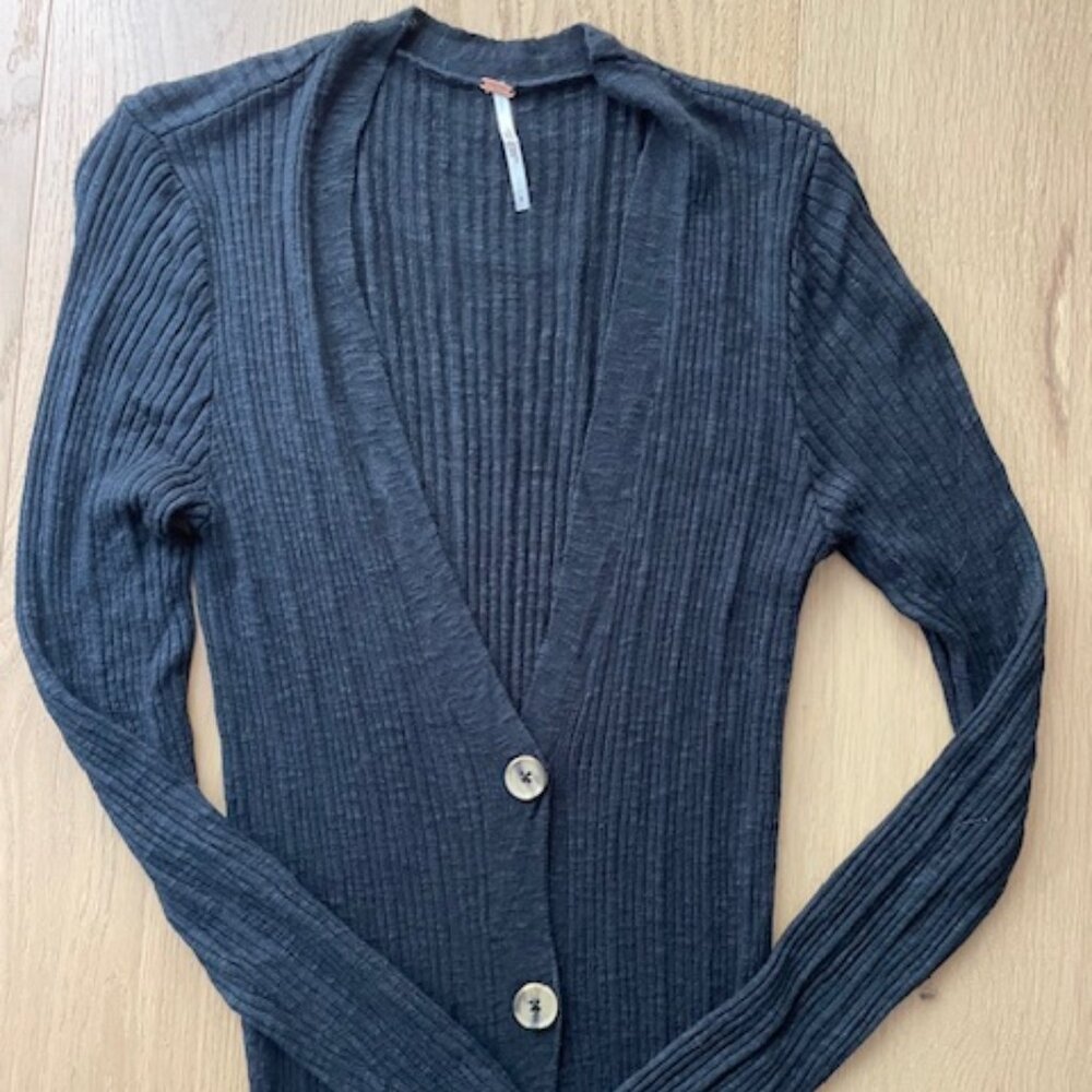 Free People Date Night Black Cardigan Size Small - Picture 5 of 6